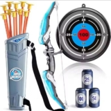 חץ וקשת לילדים עם לוח מטרה ופחיות